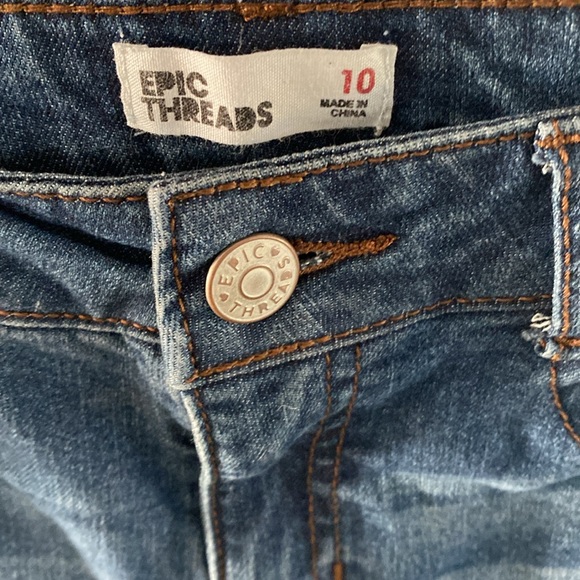 Dark jeans with diamonds - cutoff hem- Girls - Picture 2 of 4